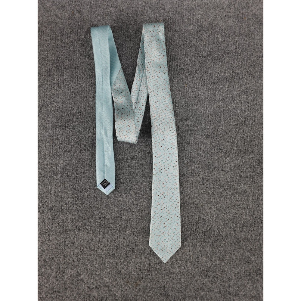 T.O. Collection Necktie Mens One Size Light Blue Excellent‎ Micro-Dot Handmade